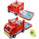 Costway Fire Truck Themed Inflatable Castle Water Park Kids Bounce House with 480-Watt Blower