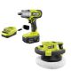RYOBI ONE+ 18V Cordless 2-Tool Combo Kit with 1/2 in. Impact Wrench, 10 in. Random Orbit Buffer, 4.0 Ah Battery, and Charger