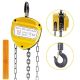 VEVOR 1/2-Ton Chain Hoist 10 ft. Manual Chain Block Hoist w/ 2 Hooks for Lifting Pulling Equipment (1100 lbs. Capacity Yellow)