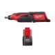 Milwaukee M12 12V Lithium-Ion Cordless Rotary Tool W/M12 2.0 Ah Compact Battery Pack