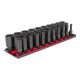 TEKTON 1/2 in. Drive Deep 6-Point Impact Socket Set (31-Piece) (8-38 mm) with Rails