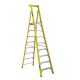 Louisville Ladder Cross Pinnacle 8 ft. Fiberglass Leaning Platform Step Ladder, 14.17 ft. Reach, 375 lbs. Load Capacity, IAA FCP1408HD