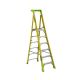 Louisville Ladder Cross Pinnacle 6 ft. Fiberglass Leaning Platform Step Ladder, 12.25 ft. Reach 375 lbs. Load Capacity, IAA FCP1406HD