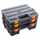 Stalwart 13 in. Gray Polypropylene 3-In-1 Portable Tool Box Organizer with 52 Customizable Compartments