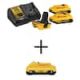 DEWALT 18-Volt to 20-Volt MAX Lithium-Ion Battery Adapter Kit (2-Pack) and 20-Volt MAX Compact Lithium-Ion 4.0Ah Battery Pack DCA2203CWDCB240