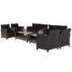 Costway 8 -Piece Patio Rattan Furniture Set Glass Table Shelf Sofa Cushion Black