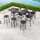 Patio Festival 9-Piece Metal Bar Height Outdoor Dining Set