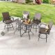 Patio Festival 6-Piece Wicker Bar Height Outdoor Dining Set