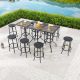 Patio Festival 11-Piece Metal Bar Height Outdoor Dining Set