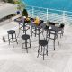 Patio Festival 9-Piece Metal Bar Height Outdoor Dining Set