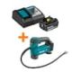 Makita 18V LXT Lithium-Ion High Capacity Battery Pack 4.0Ah with Fuel Gauge and Charger Starter Kit with bonus 18V LXT Inflator BL1840BDC1-DMP1