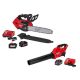 Milwaukee M18 FUEL 14 in. Top Handle 18V Lithium-Ion Brushless Cordless Chainsaw w/Blower, (2)8.0 Ah, 12.0 Ah Battery, (2)Charger