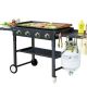 Alpulon Black 4-Burner Outdoor Foldable Propane Gas Grill with Wheels