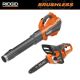 RIDGID 18V Brushless 12 in. Cordless Battery Chainsaw and Brushless 130 MPH 510 CFM Cordless Leaf Blower (Tool Only)