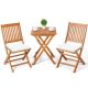 Tozey Chillrest 3-Piece Acacia Wood Folding Patio Bistro Set