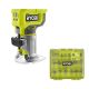 RYOBI ONE+ 18V Cordless Compact Fixed Base Router (Tool Only) with 24-Piece Router Bit Set