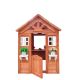 Siavonce All Wooden Kids Playhouse with 2 windows and flowerpot holder, 42