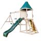 KidKraft Emerald Challenge Wooden Swing Set/Playset with Slide, Rope Ladder and 3 Swings