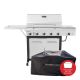 Nexgrill 5-Burner Propane Gas Grill in Stainless Steel with Side Burner and Foldable Side Shelf with Cover