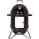 PHI VILLA 18 in. Charcoal Smoker in Black with Thermometer and Meat Probe