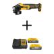 DEWALT 20V MAX XR Lithium-Ion Cordless Brushless 4.5 in. Slide Switch Small Angle Grinder w/5Ah and 1.7Ah Batteries & Charger