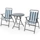 Costway 3-Piece Metal Folding Outdoor Dining Set Table Chair Set Heavy-Duty Metal Portable