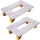 Tidoin 800 lbs. Aluminum Heavy-Duty General Use Dolly (Set of 2) with 3 in. TPU Professional Casters and Brake Option GH-YDW4-454