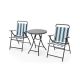 Alpulon 3-Piece Metal Outdoor Dining Set Folding Portable Table Chair Set