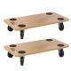 Kahomvis 500 lbs. Capacity Heavy-Duty Wood Rolling Mover Furniture Moving Dolly, (2-Pack) GH-LKW4-450