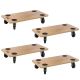 Kahomvis 500 lbs. Capacity Heavy-Duty Wood Rolling Mover Furniture Moving Dolly, (4-Pack) GH-LKW4-451