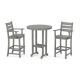 POLYWOOD Grant Park Slate Grey 3-Piece HDPE Plastic Farmhouse Bar Set