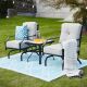 Patio Festival 3-Piece Metal Patio Conversation Set with Beige Cushions