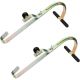 Tie Down Heavy Duty Zinc Plated Steel Ladder Roof Hook with Wheel Rubber Grip T-Bar 2-Pack 65105