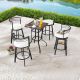 Patio Festival 5-Piece Metal Square Outdoor Dining Set with Beige Cushions