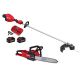 Milwaukee M18 FUEL 18V Brushless Cordless 17 in. Dual Battery Straight Shaft String Trimmer w/Chainsaw, (2) Battery, Charger