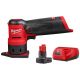 Milwaukee M12 FUEL 12-Volt Lithium-Ion Brushless Cordless Orbital Detail Sander with M12 XC 4.0Ah Battery Starter Kit