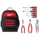 Milwaukee Multi-Bit Screwdriver Set with Cushion Grip with 15 in. Ultimate Jobsite Backpack and Pliers Kit (10-Piece)