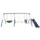 XDP Recreation All Star Playground Outdoor Swing Set, Rider, Super Disc and Slide