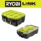 RYOBI LINK Medium Tool Box with LINK Compact 6-Compartment Modular Small Parts Organizer Tool Box