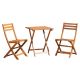 maocao hoom 3-Piece Natural Wood Square Eucalyptus Outdoor Bistro Set