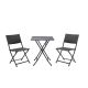 Unbranded Klara 3-Piece Dark Grey Wicker Folding Outdoor Bistro Set