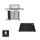 Weber Genesis S-335 3-Burner Natural Gas Grill in Stainless Steel with Full Size Griddle Insert