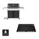 Weber Genesis E-415 4-Burner Natural Gas Grill in Black with Full Size Griddle Insert