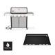 Weber Genesis S-415 4-Burner Natural Gas Grill in Stainless Steel with Full Size Griddle Insert