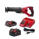 Milwaukee M18 18V Lithium-Ion Cordless SAWZALL Reciprocating Saw with (1) 5.0 Ah and (1) 2.0 Ah Battery and Charger