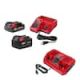 Milwaukee M18 18-Volt Lithium-Ion Starter Kit with (1) 5.0Ah and (1)2.0 Ah Battery and Charger with Dual Bay Rapid Battery Charger 48-59-1852-48-59-1802