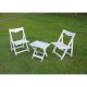 Unbranded 3-Piece HIPS Material Outdoor Bistro Set Foldable Small Table and Chair Set with 2 Chairs and Rectangular Table, White