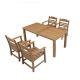 Unbranded 5-Piece Outdoor Serving Bar Set, 4 Dining Chairs and a Table, Backyard Conversation Garden Poolside Balcony, Teak