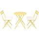 myhomore 3-Pieces Patio Bistro Balcony Metal Chair Table Set-Yellow