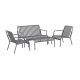 Novogratz NoVo Gratz Poolside Gossip, Ola 4-Piece All Steel Conversation Set, Charcoal
